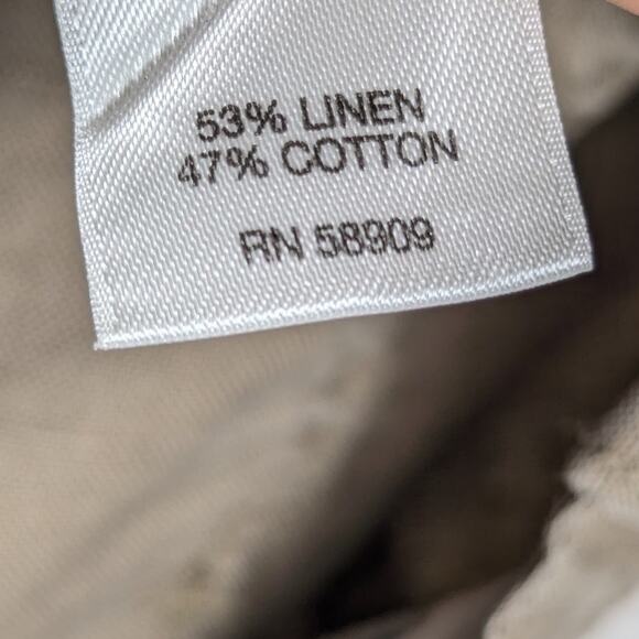 Roundtree & Yorke 42x30 Men’s Linen Cotton Blend Pants Khaki Casual Relaxed Fit - Picture 4 of 4